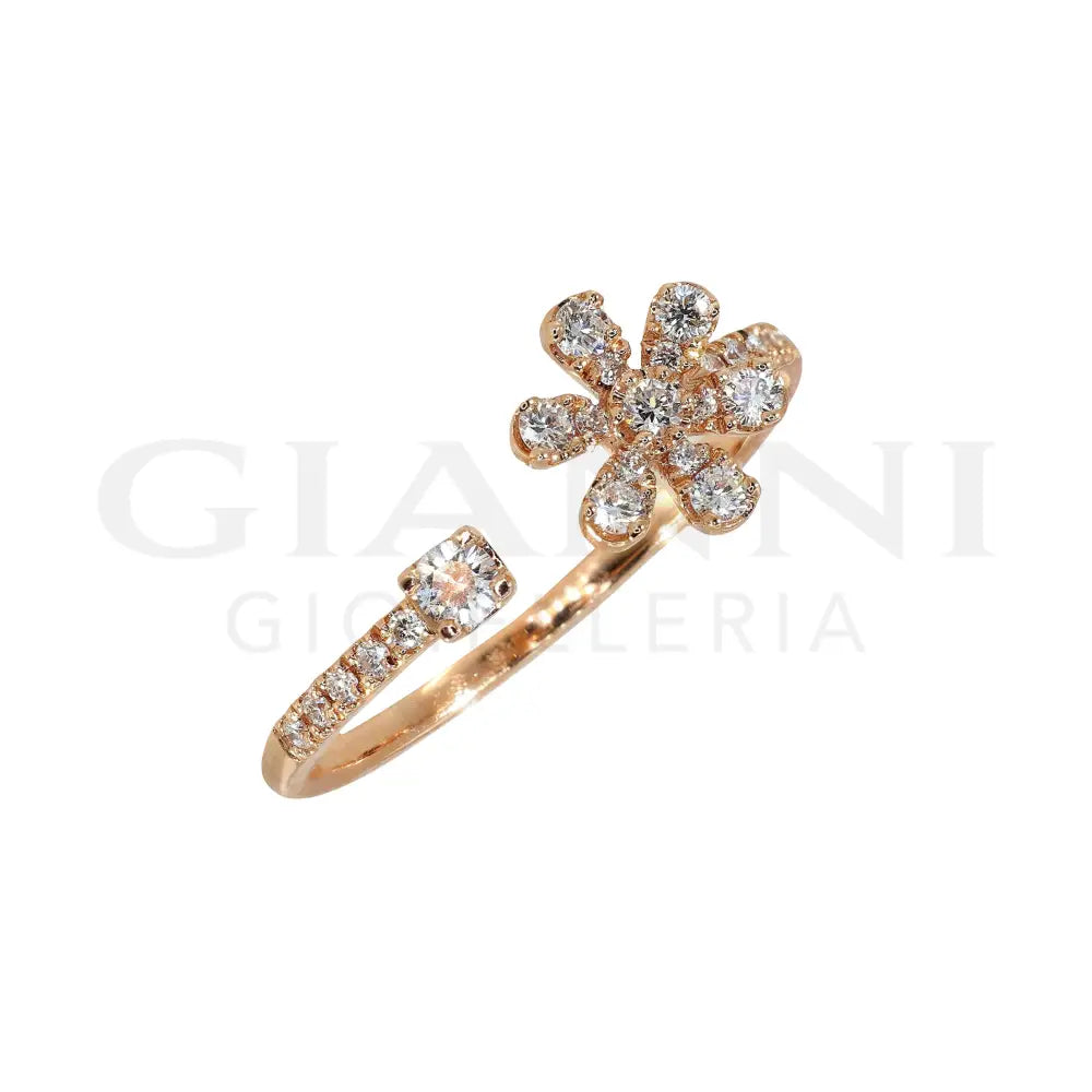 Anello Crivelli - Aperto Fantasia Fiore con Diamanti Anelli