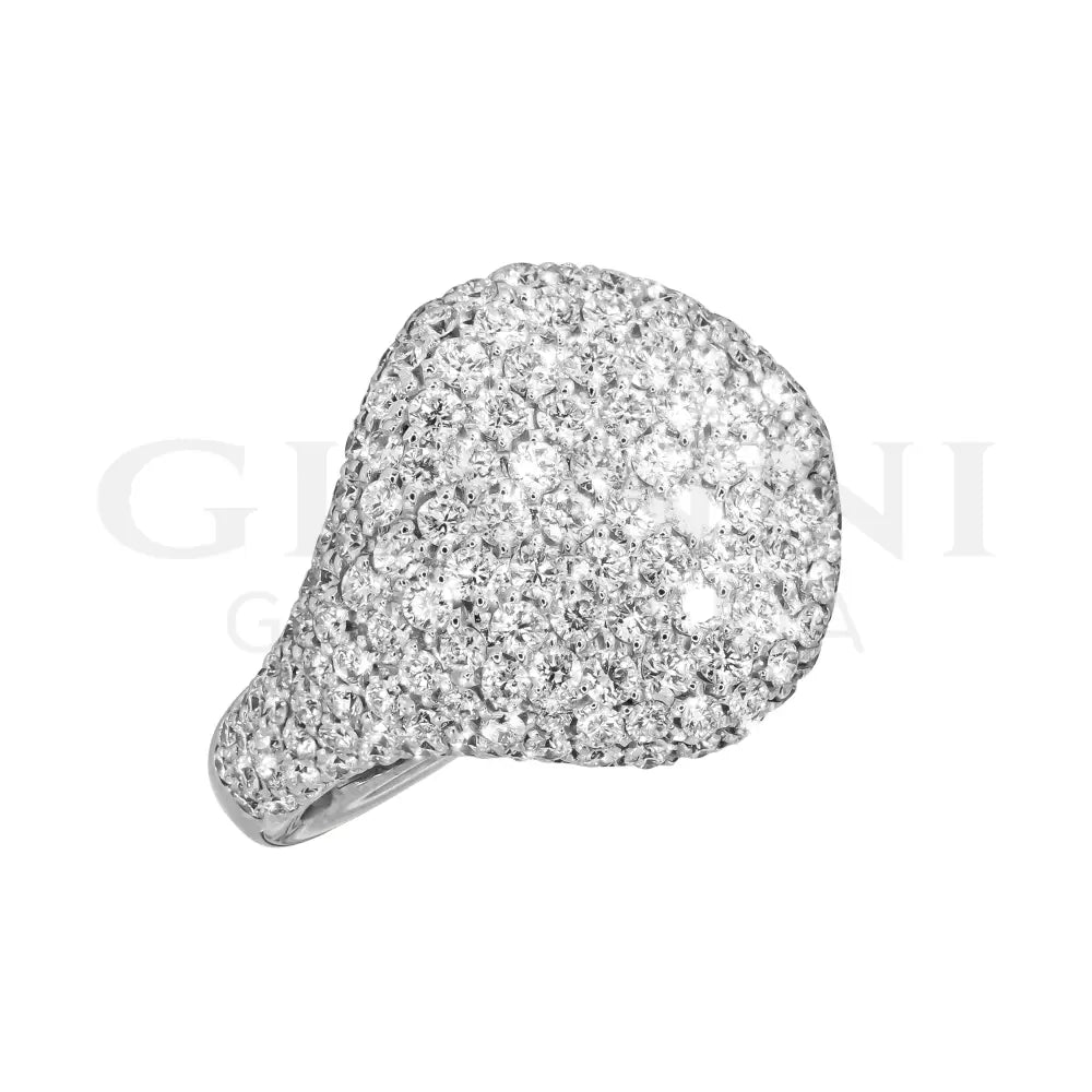 Anello Crivelli - Chevalier in Oro Bianco con Pavè di Diamanti Anelli