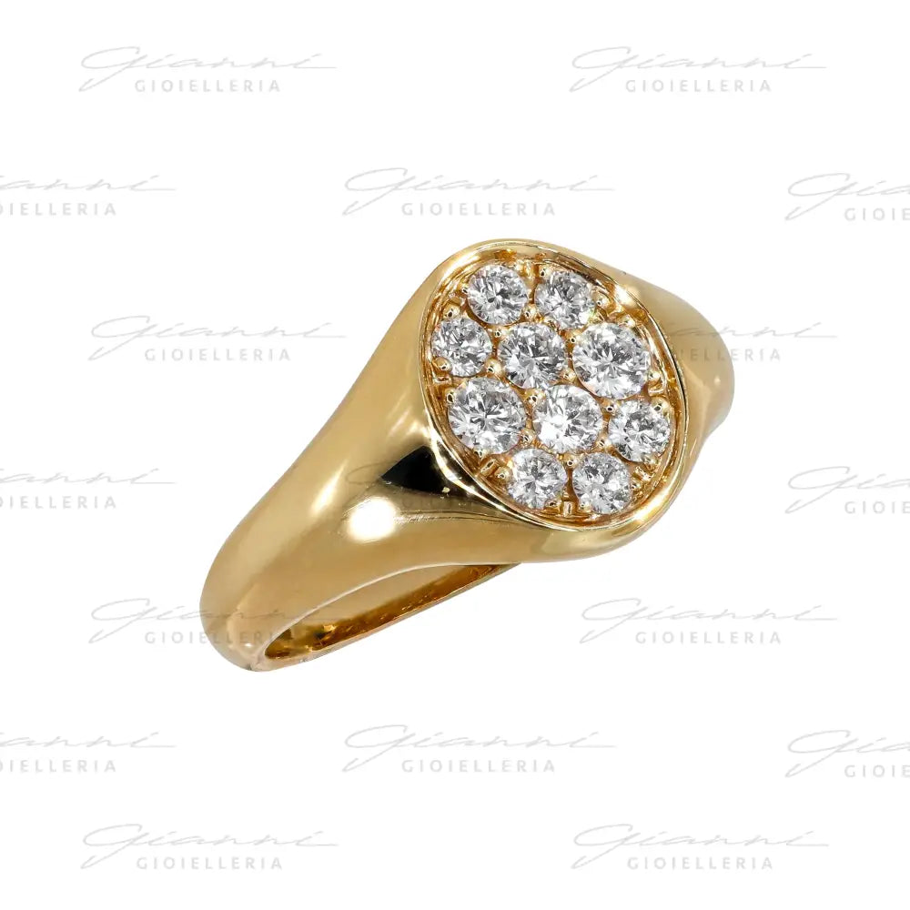 Anello Crivelli - Chevalier in Oro Rosa con Pavè di Diamanti Anelli