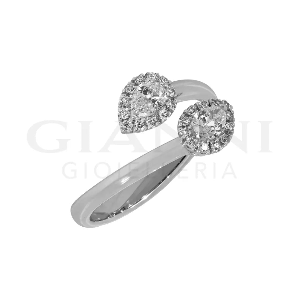 Anello Crivelli - Contrarié in Oro Bianco e Diamanti Anelli