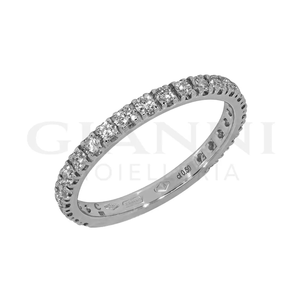 Anello Crivelli - Eternity 3/4 in Oro Bianco con Diamanti 0,50 ct. - Anelli