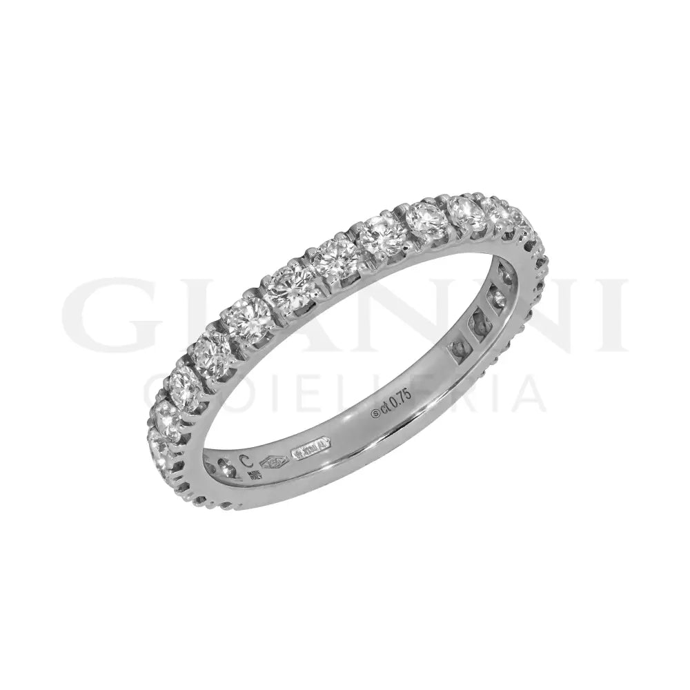 Anello Crivelli - Eternity 3/4 in Oro Bianco con Diamanti 0,75 ct. - Anelli