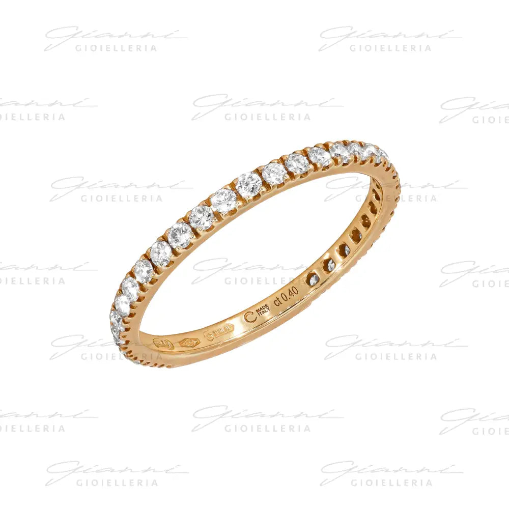 Anello Crivelli - Eternity 3/4 in Oro Rosa con Diamanti 0,40 ct. Anelli