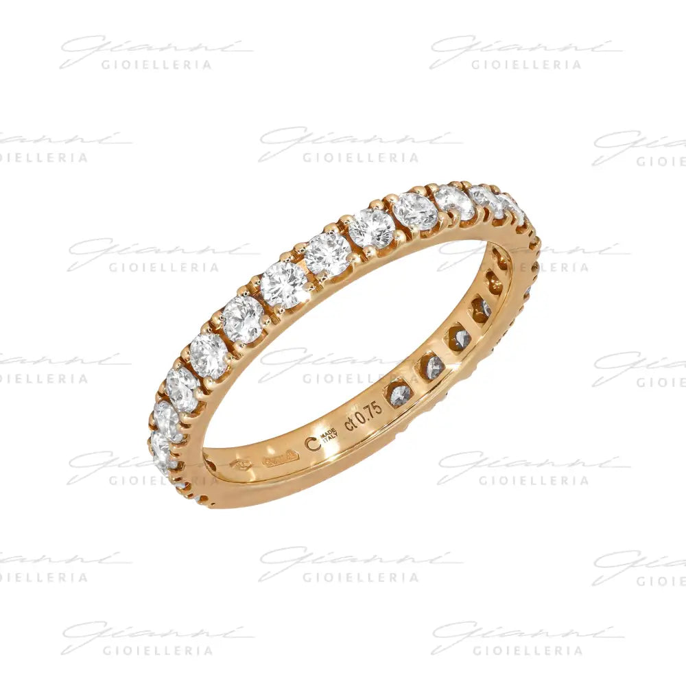 Anello Crivelli - Eternity 3/4 in Oro Rosa con Diamanti 0,75 ct. Anelli