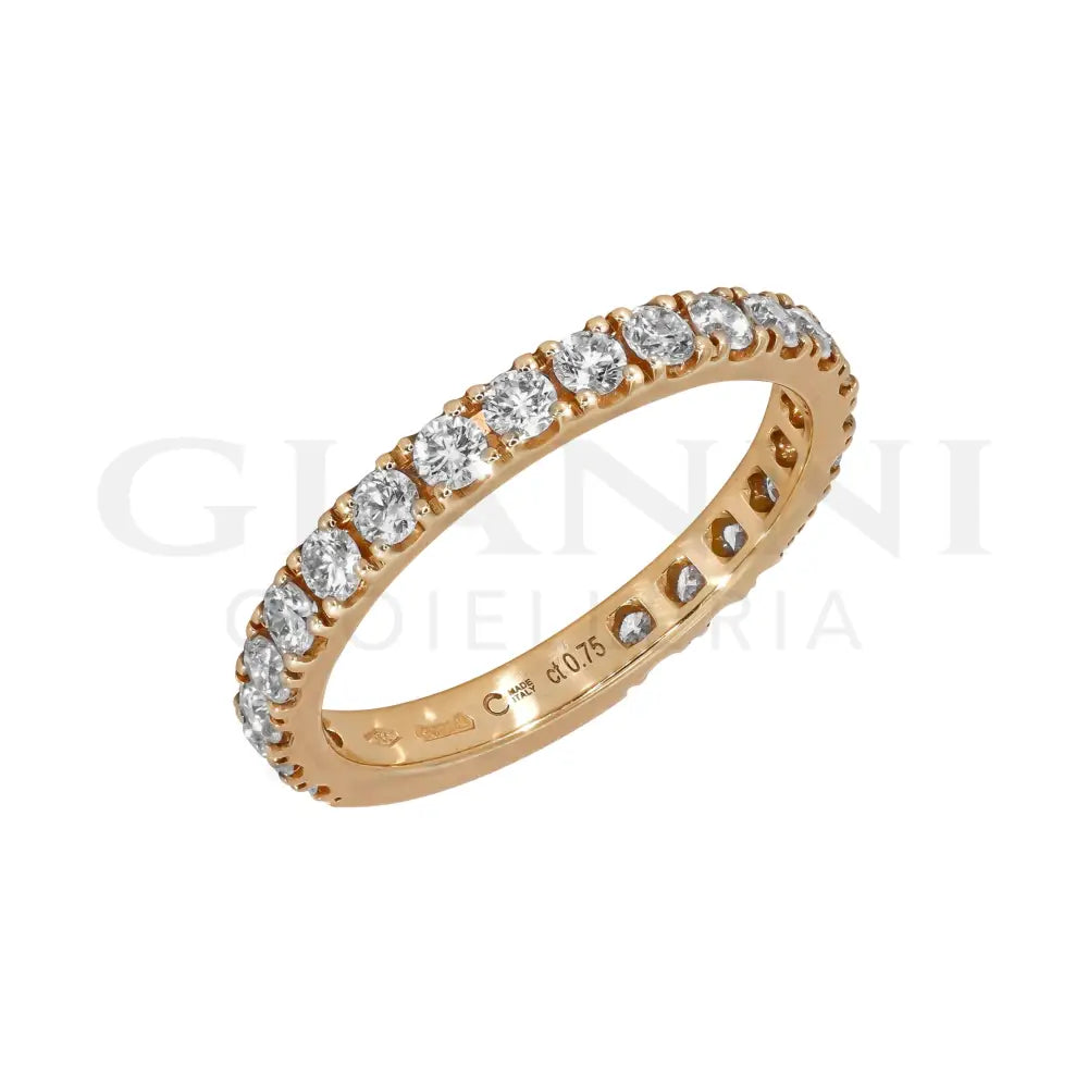 Anello Crivelli - Eternity 3/4 in Oro Rosa con Diamanti 0,75 ct. - Anelli