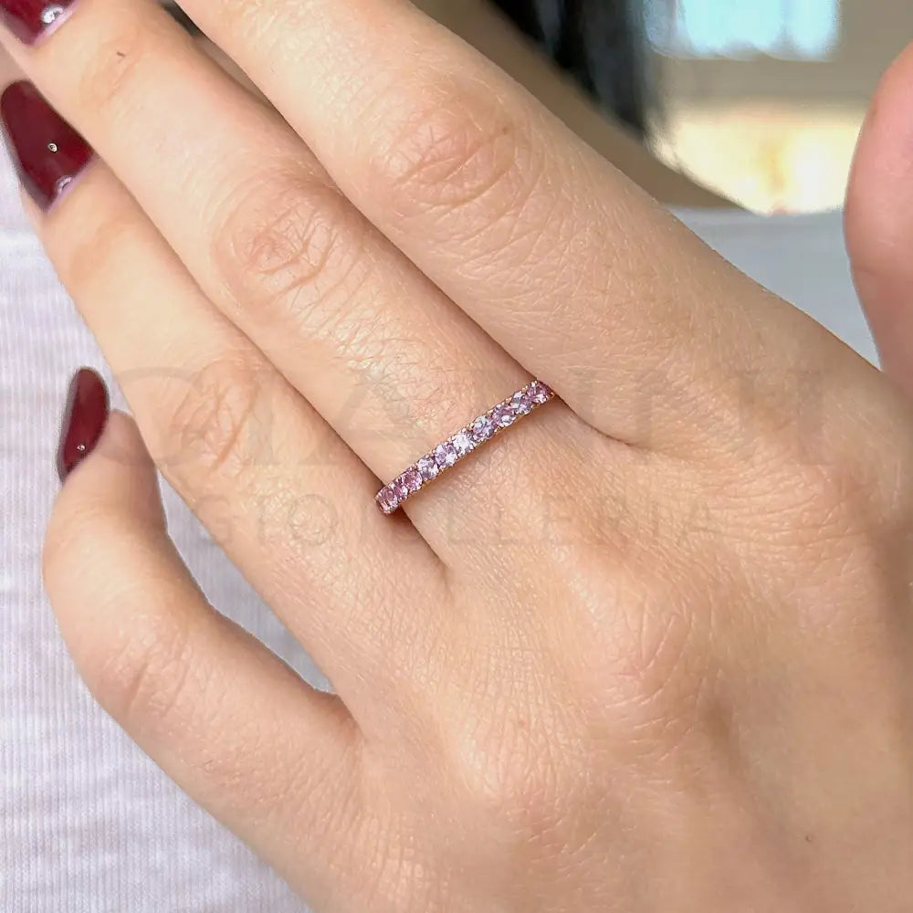 Anello Crivelli - Eternity in Oro Rosa con Zaffiri Rosa Anelli