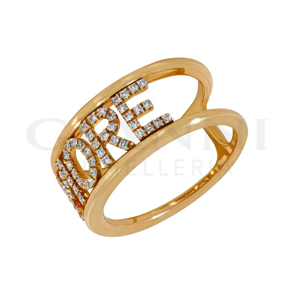 Anello Crivelli - Fantasia ’AMORE’ in Oro Rosa e Diamanti Anelli