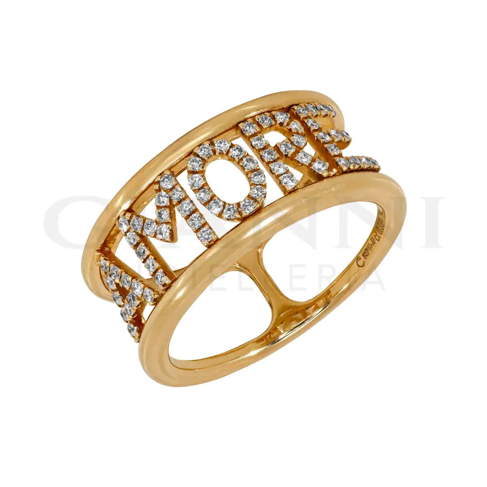 Anello Crivelli - Fantasia ’AMORE’ in Oro Rosa e Diamanti Anelli