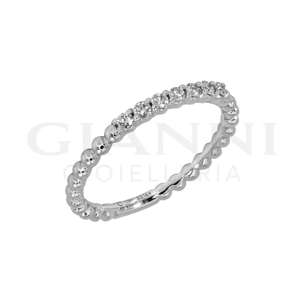 Anello Crivelli - Fantasia Bollicine in Oro Bianco con Diamanti 0,14 ct. Anelli