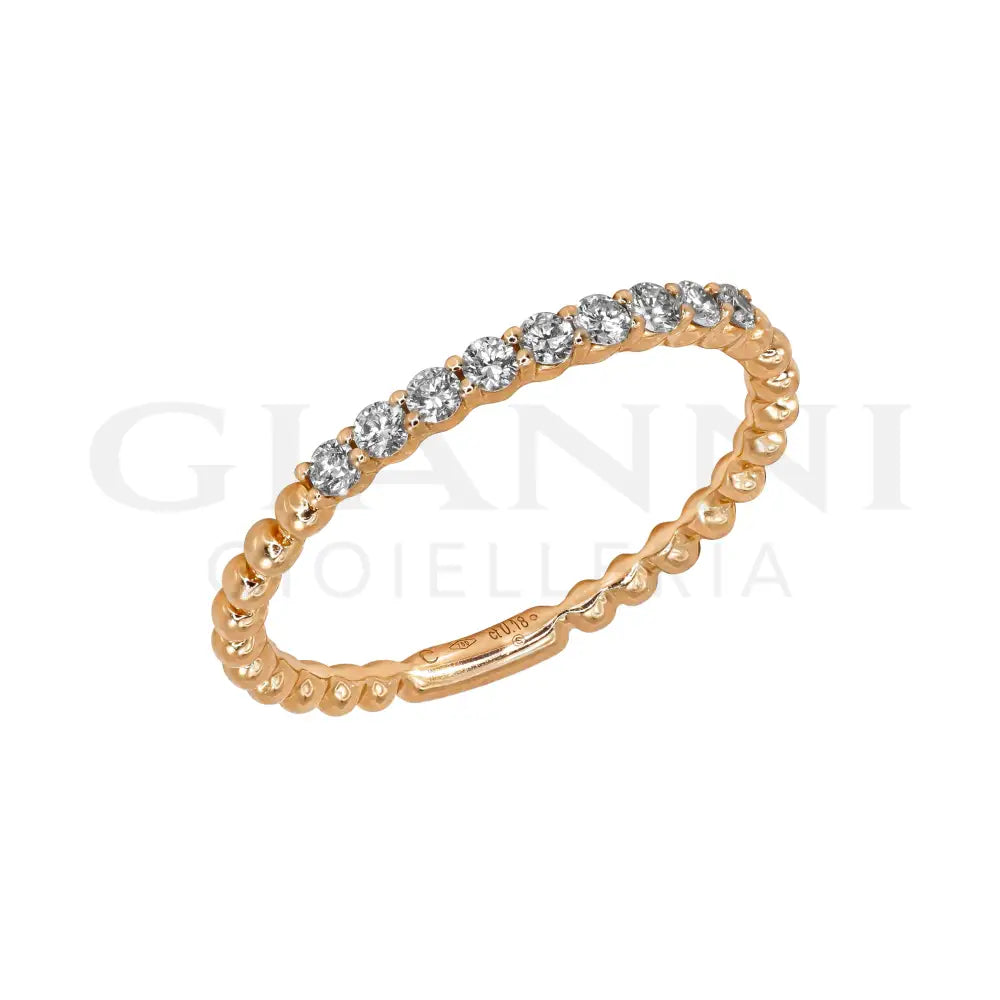 Anello Crivelli - Fantasia Bollicine in Oro Rosa con Diamanti 0,18 ct. Anelli