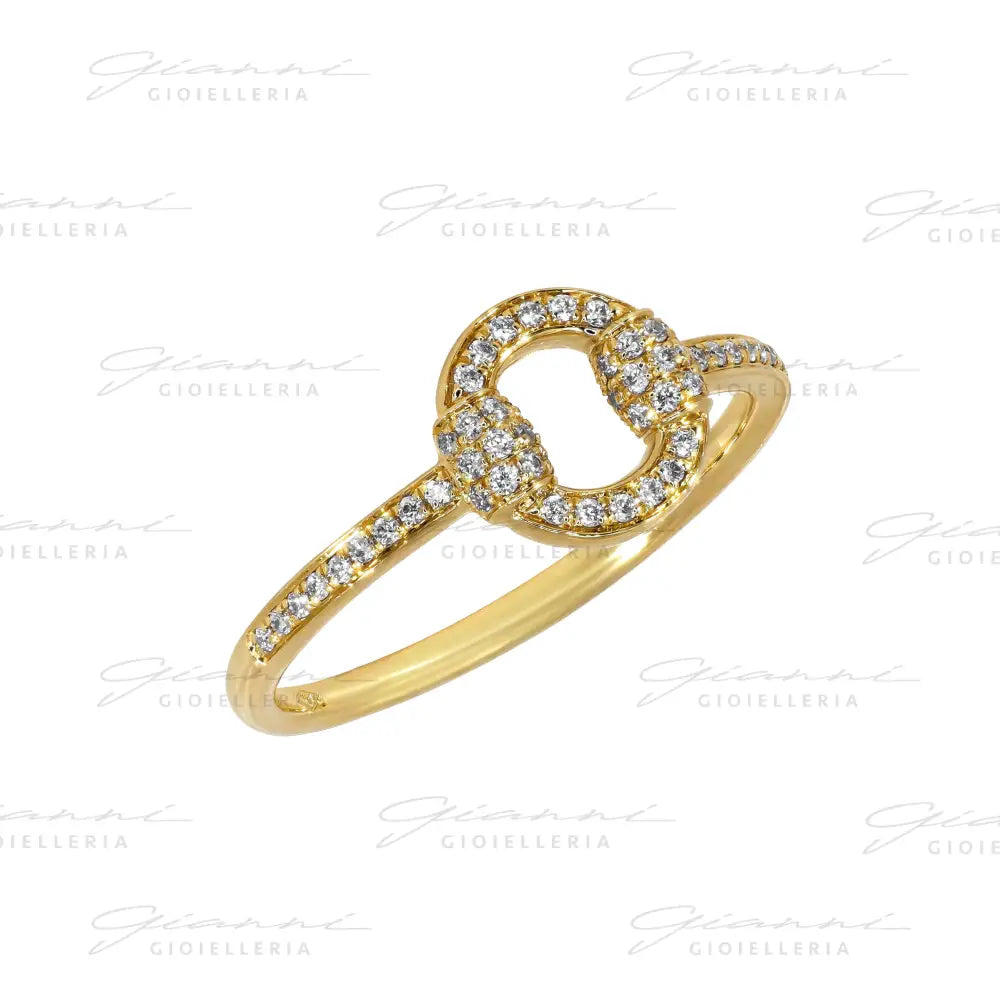 Anello Crivelli - Fantasia Cerchio in Oro Giallo e Diamanti Anelli