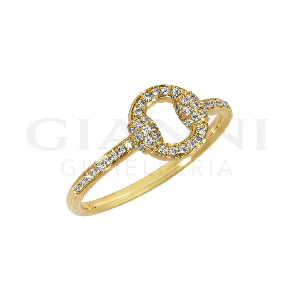 Anello Crivelli - Fantasia Cerchio in Oro Giallo e Diamanti Anelli