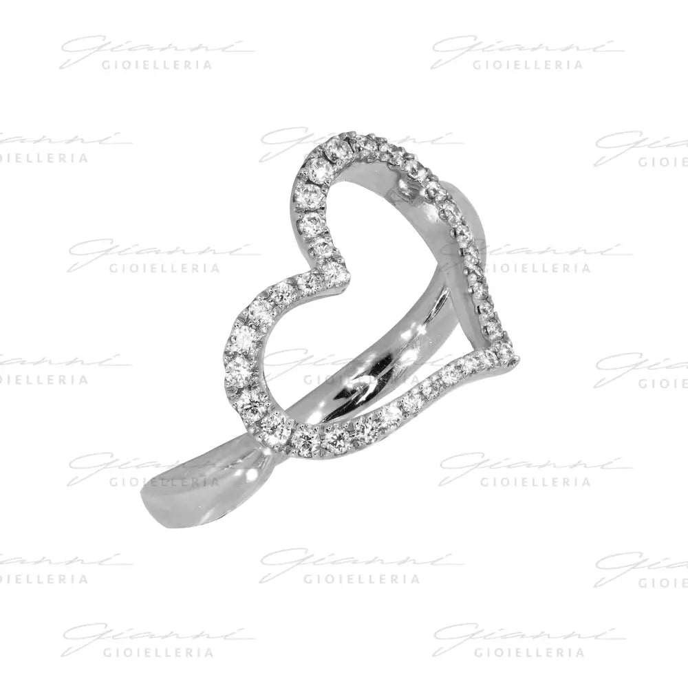 Anello Crivelli - Fantasia Cuore in Oro Bianco con Diamanti Anelli