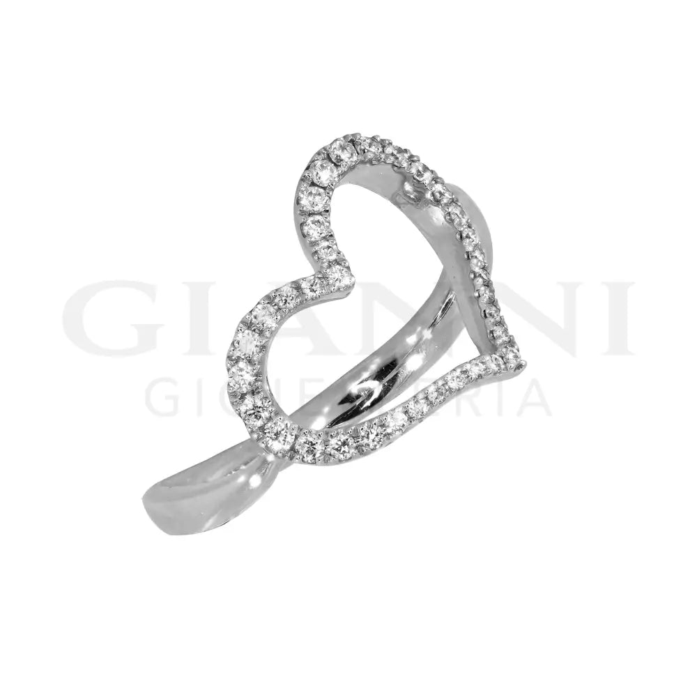 Anello Crivelli - Fantasia Cuore in Oro Bianco con Diamanti Anelli