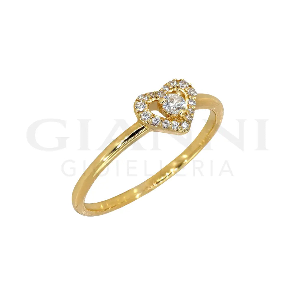 Anello Crivelli - Fantasia Cuore in Oro Giallo con Diamanti Anelli