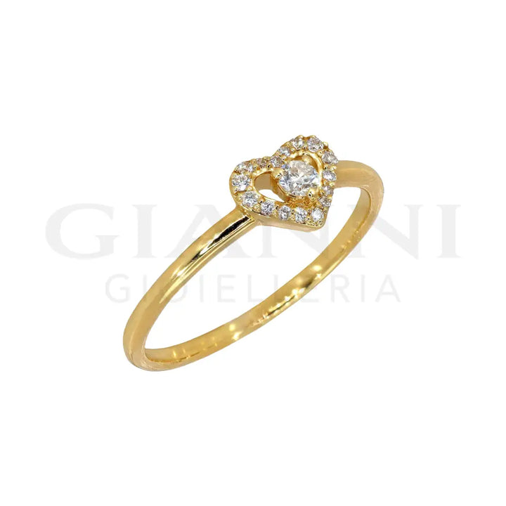Anello Crivelli - Fantasia Cuore in Oro Giallo con Diamanti Anelli