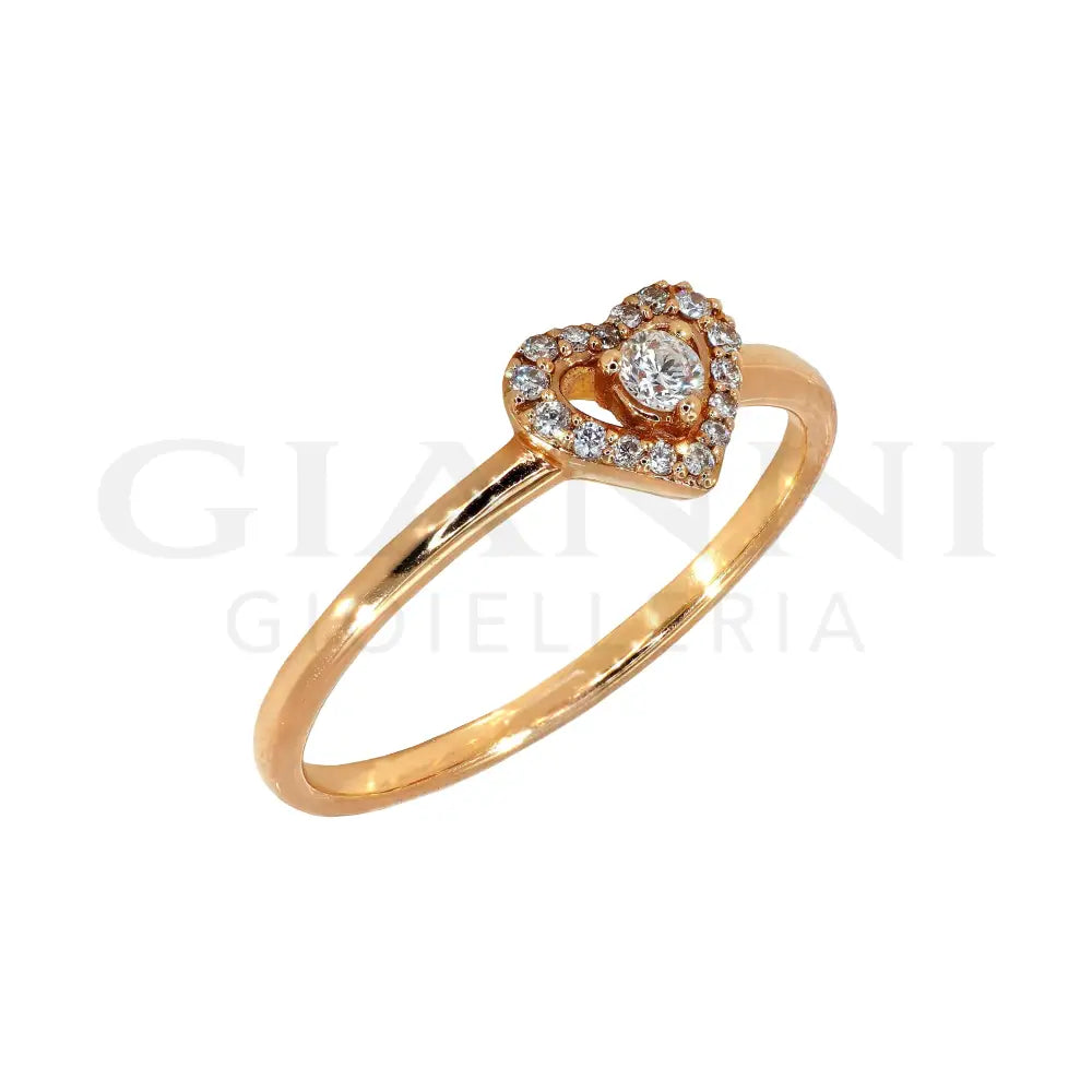 Anello Crivelli - Fantasia Cuore in Oro Rosa con Diamanti Anelli