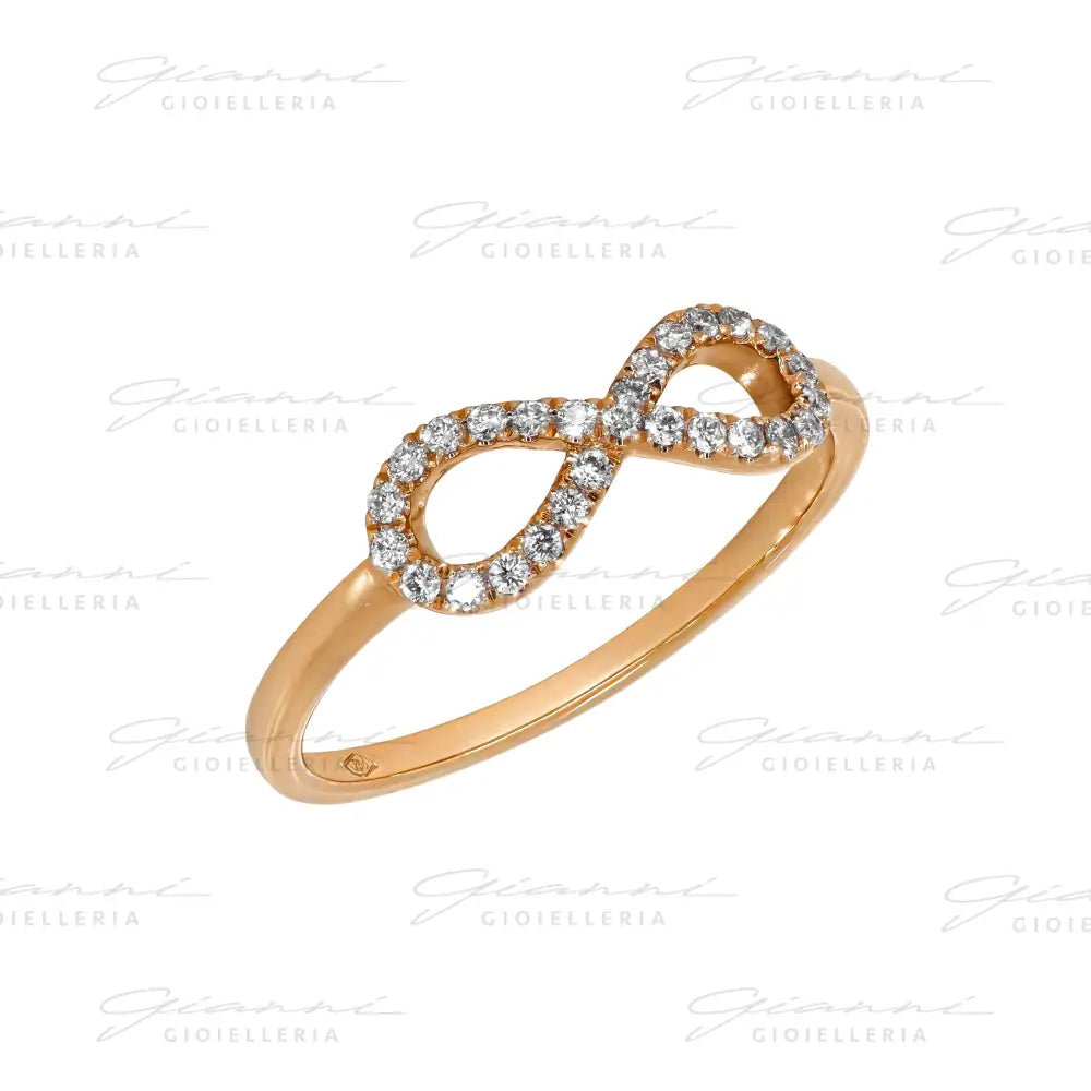 Anello Crivelli - Fantasia Infinito in Oro Rosa con Diamanti Anelli