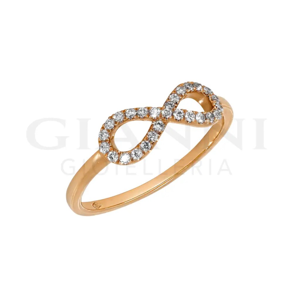 Anello Crivelli - Fantasia Infinito in Oro Rosa con Diamanti Anelli