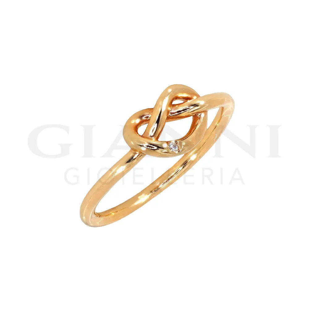Anello Crivelli - Fantasia Intreccio in Oro Rosa con Punto Luce Anelli
