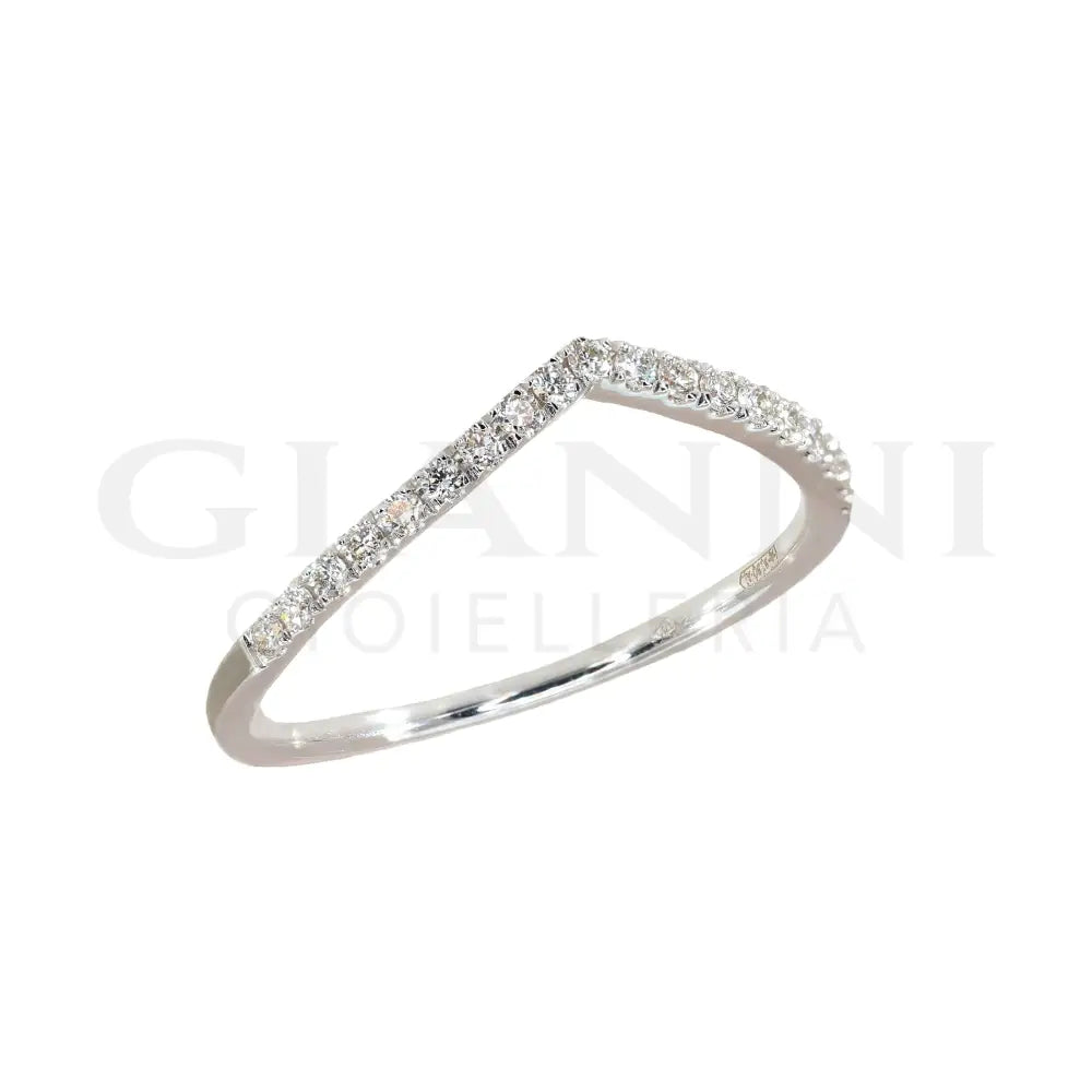 Anello Crivelli - Fantasia ’V’ in Oro Bianco con Diamanti Anelli