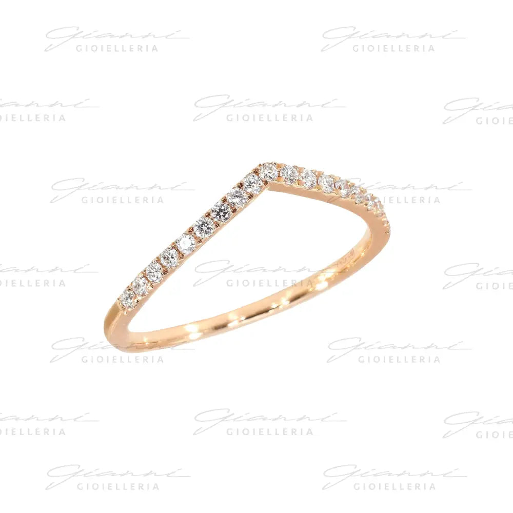 Anello Crivelli - Fantasia ’V’ in Oro Rosa con Diamanti Anelli