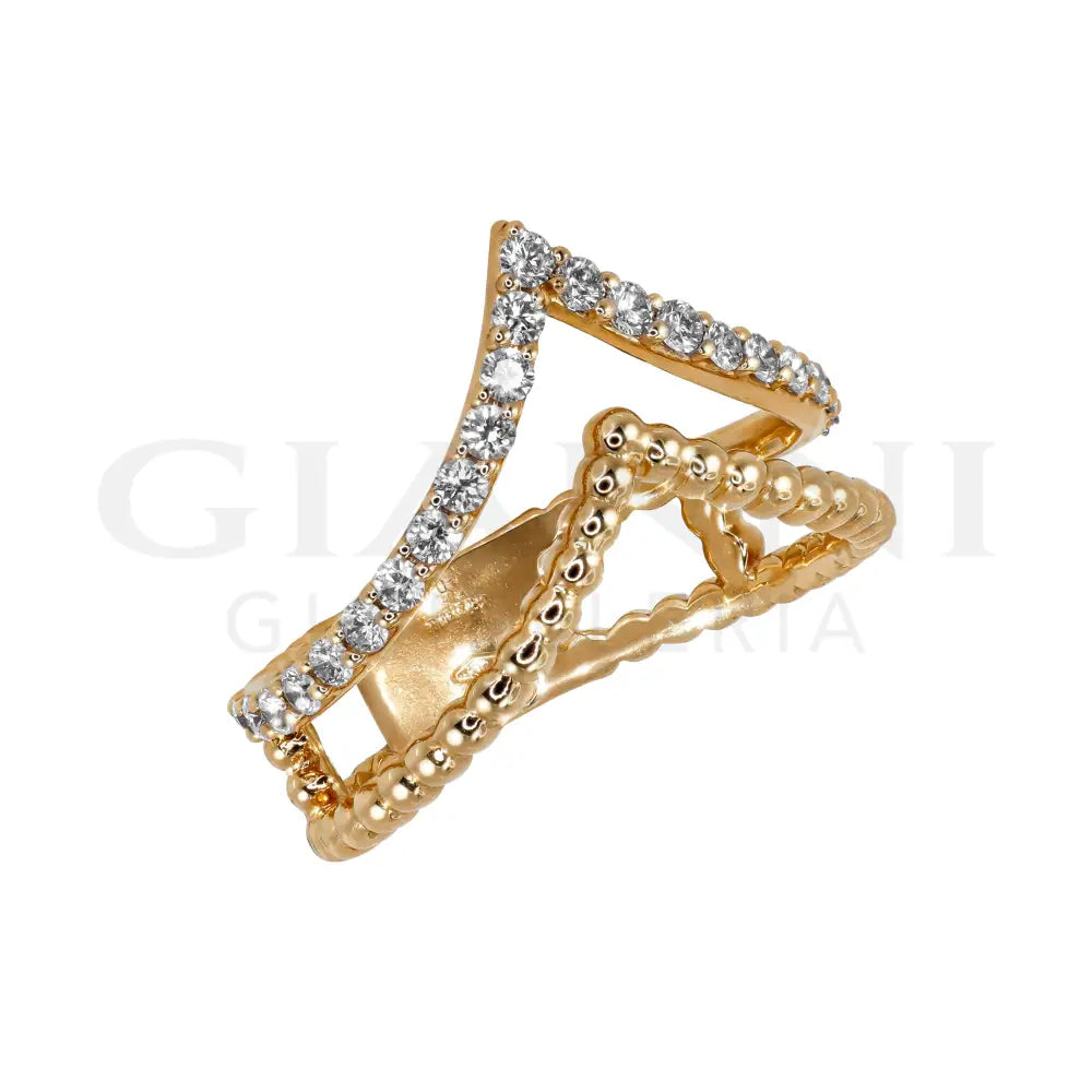 Anello Crivelli - Fascia Fantasia ’V’ in Oro Rosa Anelli