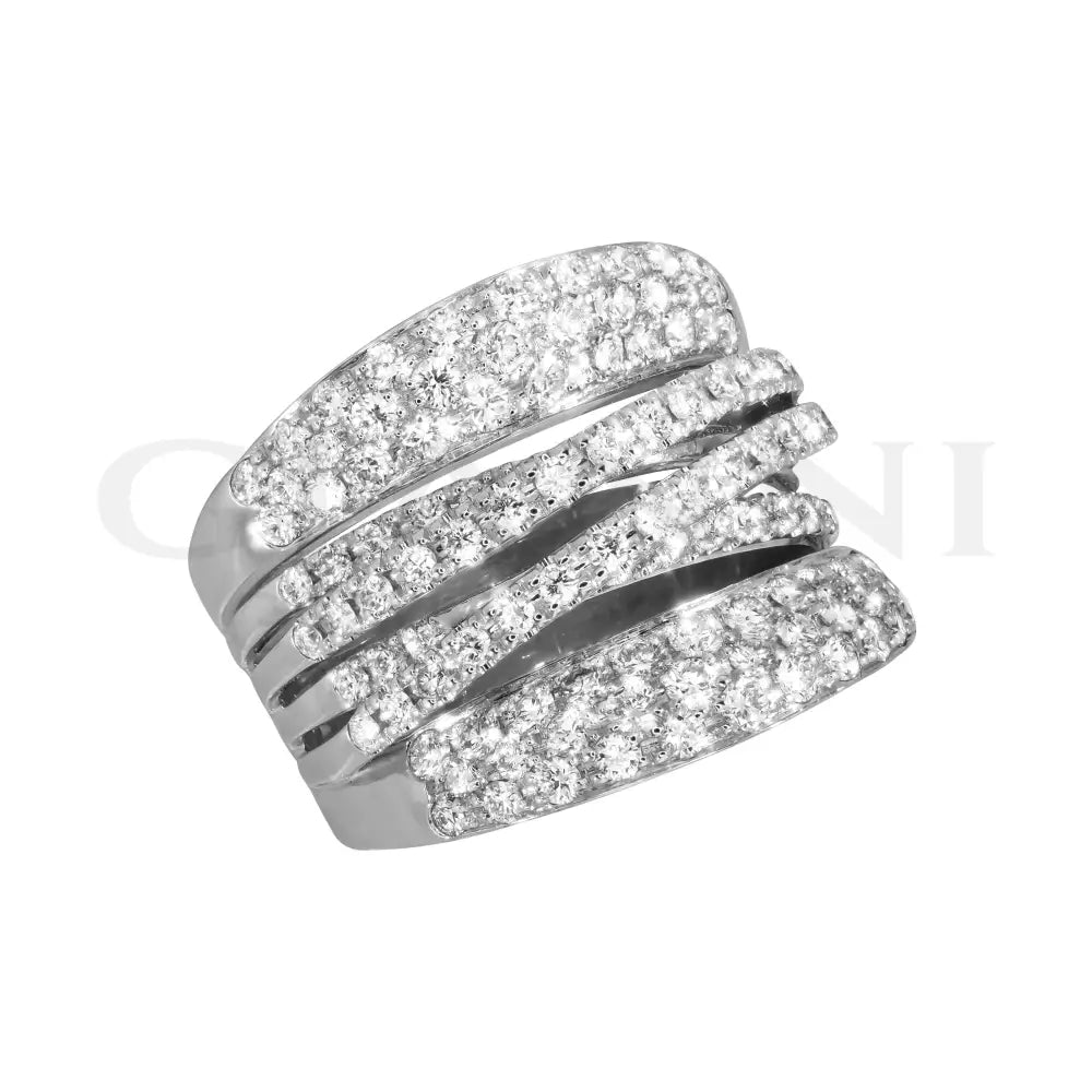 Anello Crivelli - Fascia in Oro Bianco con Diamanti 1,48 ct. Anelli