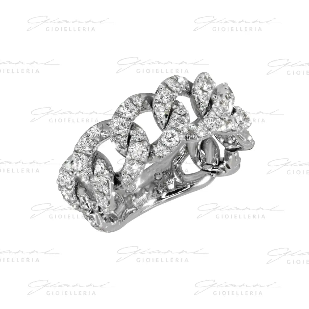 Anello Crivelli - Fascia in Oro Bianco con Diamanti Anelli