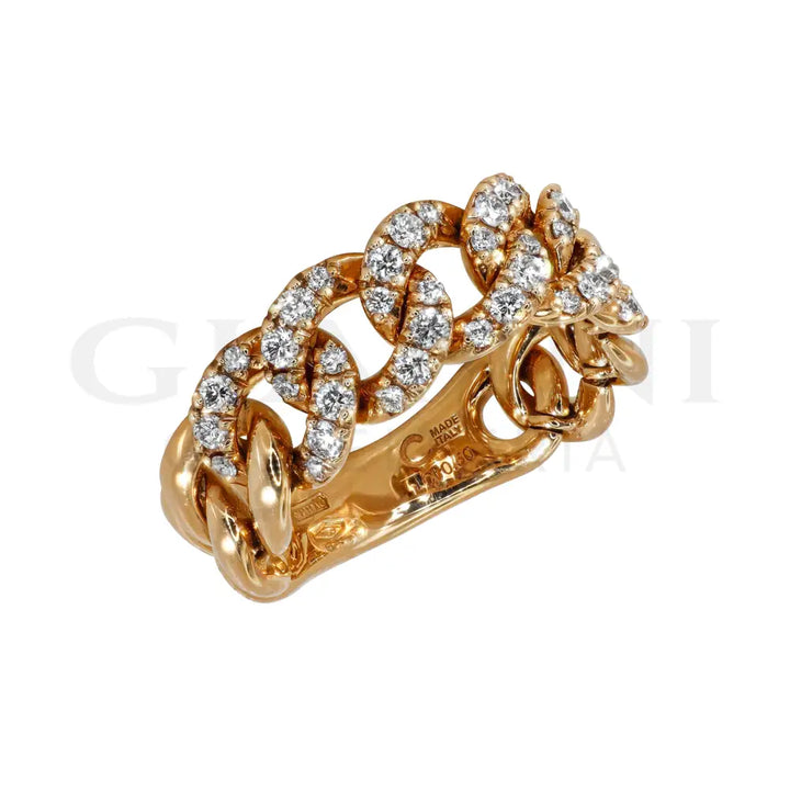 Anello Crivelli - Fascia in Oro Rosa con Diamanti Anelli