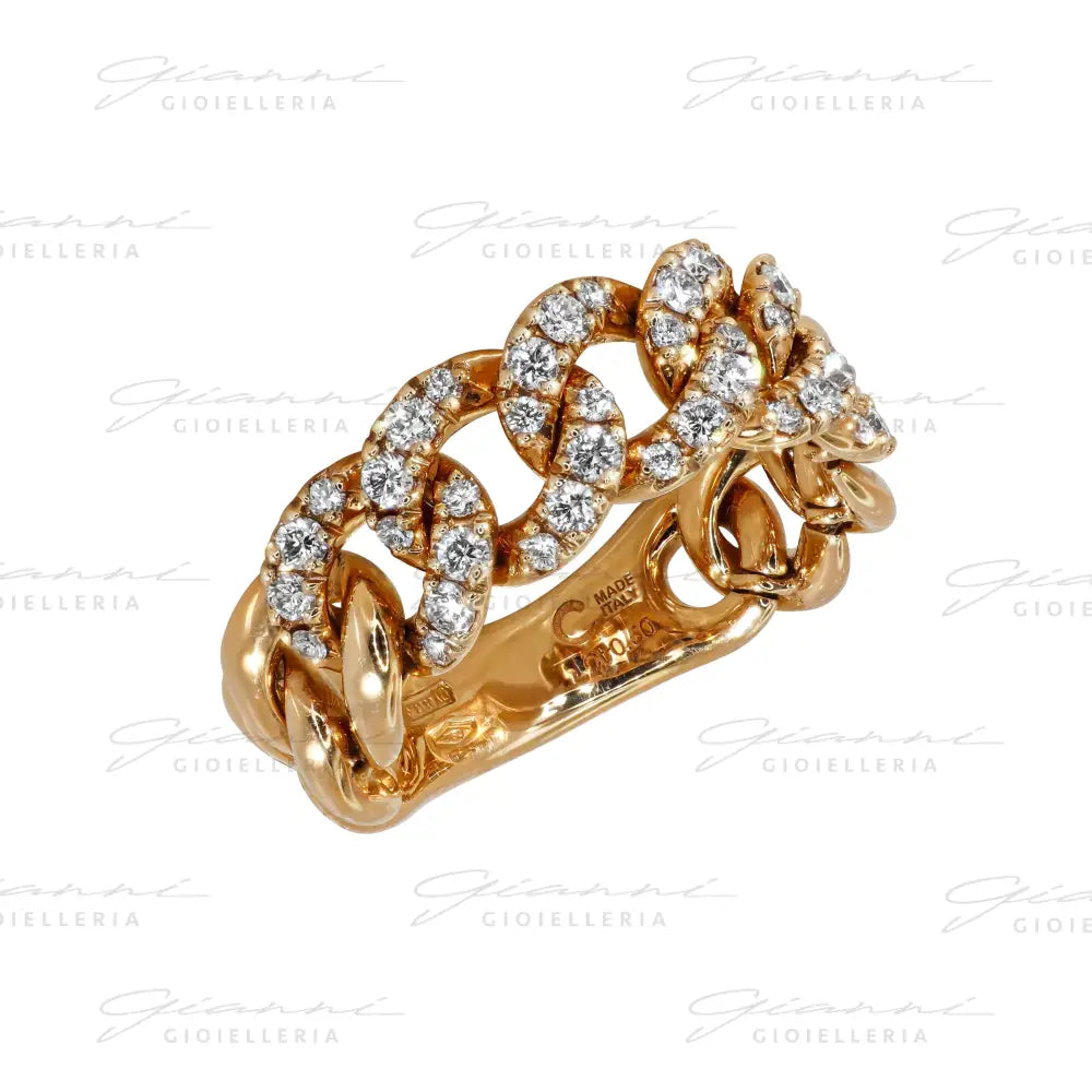 Anello Crivelli - Fascia in Oro Rosa con Diamanti Anelli
