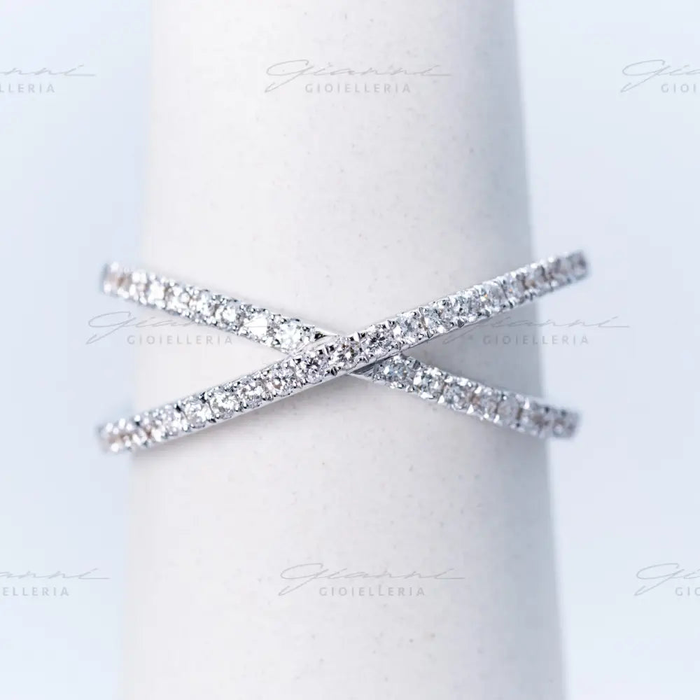 Anello Crivelli - Fascia incrociata con diamanti Anelli
