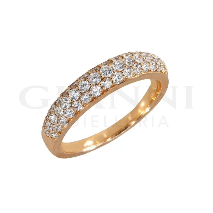 Anello Crivelli - Fascia Pavè in Oro Rosa con Diamanti Anelli