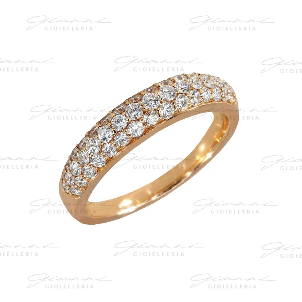 Anello Crivelli - Fascia Pavè in Oro Rosa con Diamanti Anelli