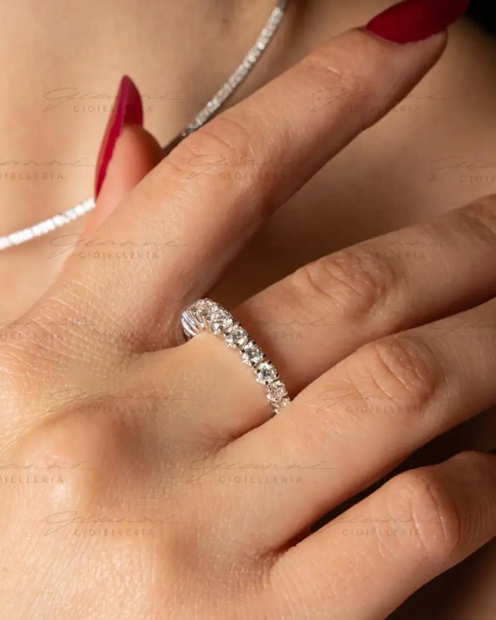 Anello Crivelli - Fedina in Oro Bianco con Diamanti Anelli