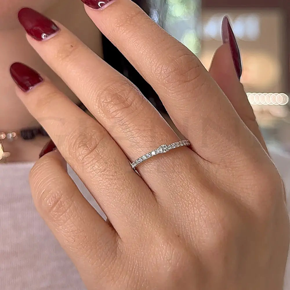 Anello Crivelli - Fedina in Oro Bianco con Diamanti laterali e Diamante centrale da 0,06 ct. Anelli