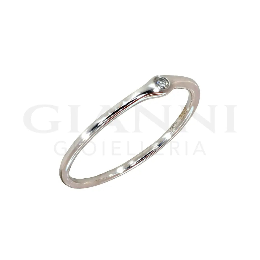 Anello Crivelli - Fedina in Oro Bianco con Punto Luce Anelli
