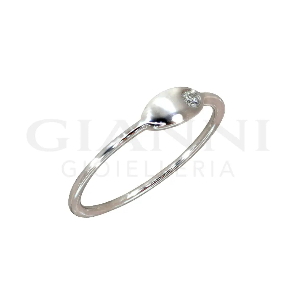 Anello Crivelli - Fedina in Oro Bianco con Punto Luce Anelli