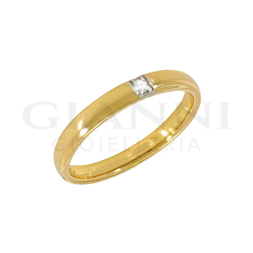 Anello Crivelli - Fedina in Oro Giallo con Diamante centrale Anelli