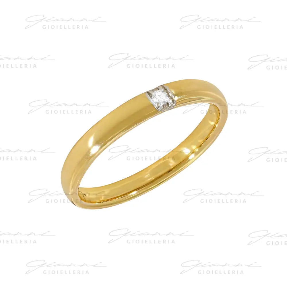 Anello Crivelli - Fedina in Oro Giallo con Diamante centrale Anelli