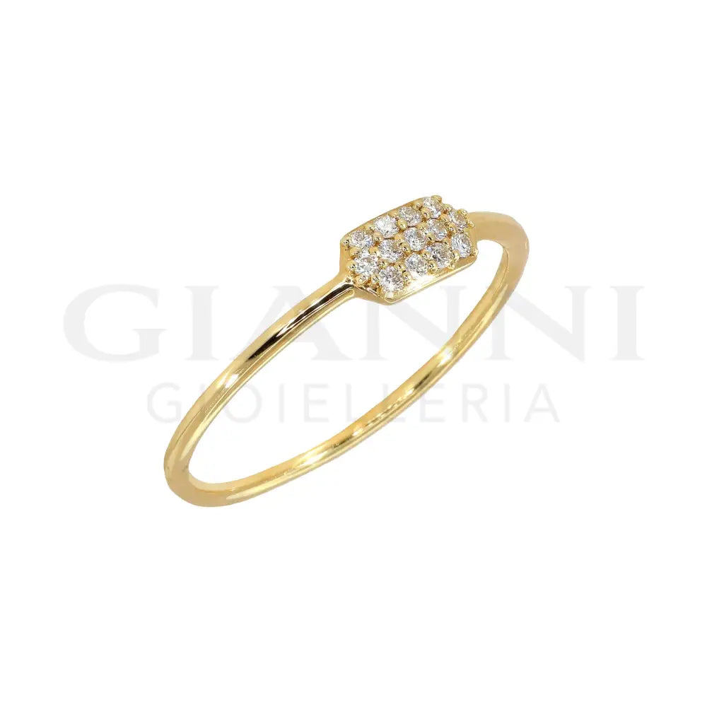 Anello Crivelli - Fedina in Oro Giallo con Pavè di Diamanti Anelli