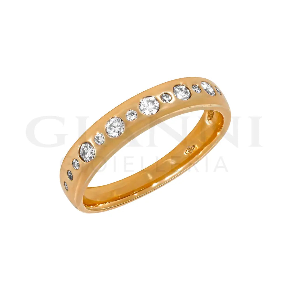 Anello Crivelli - Fedina in Oro Rosa con Diamanti Anelli