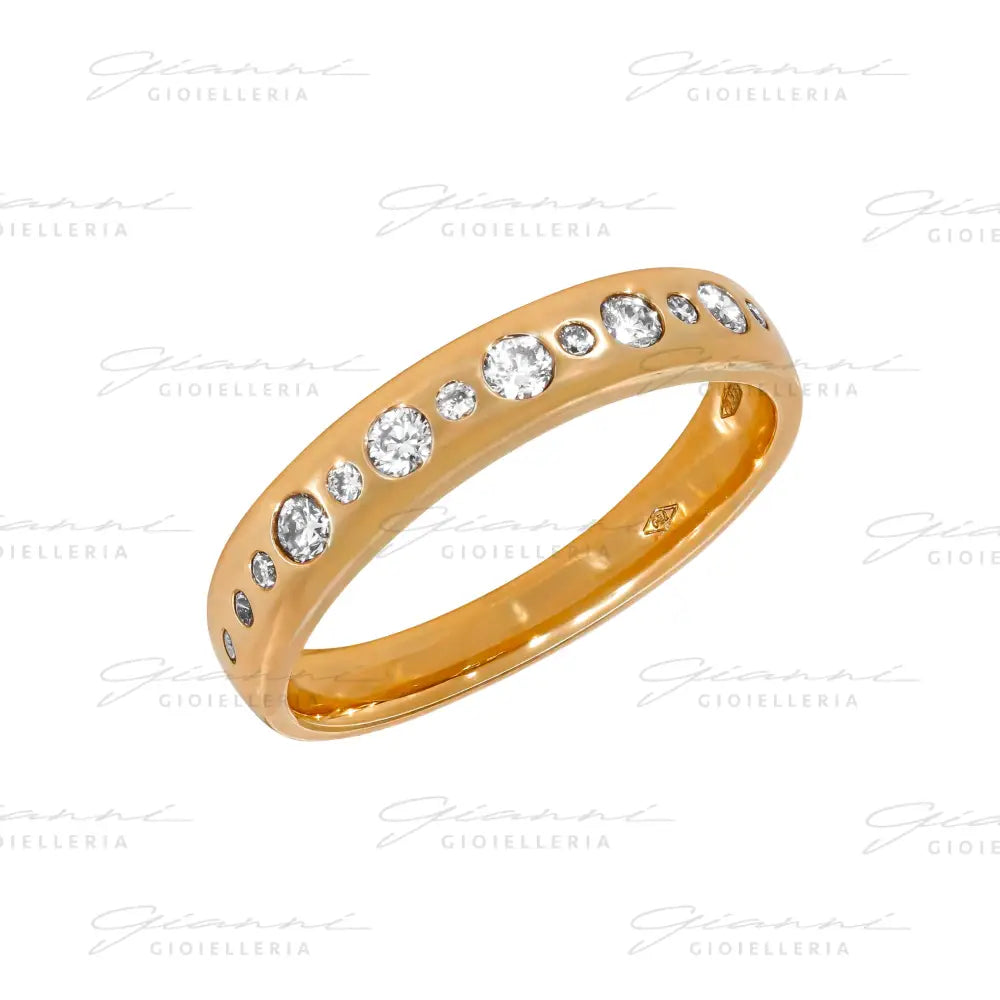 Anello Crivelli - Fedina in Oro Rosa con Diamanti Anelli