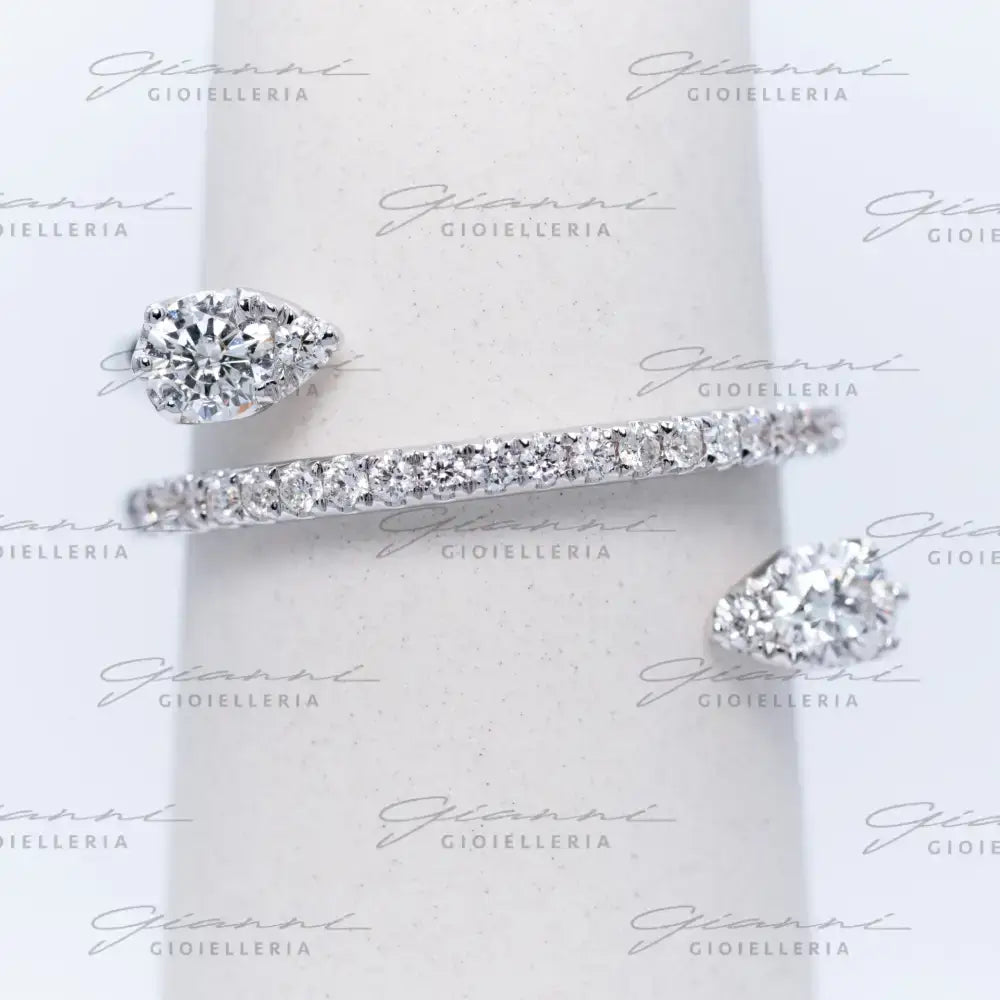 Anello Crivelli - Intreccio in Oro Bianco con Diamanti Anelli