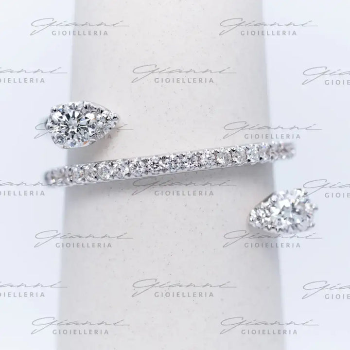 Anello Crivelli - Intreccio in Oro Bianco con Diamanti Anelli