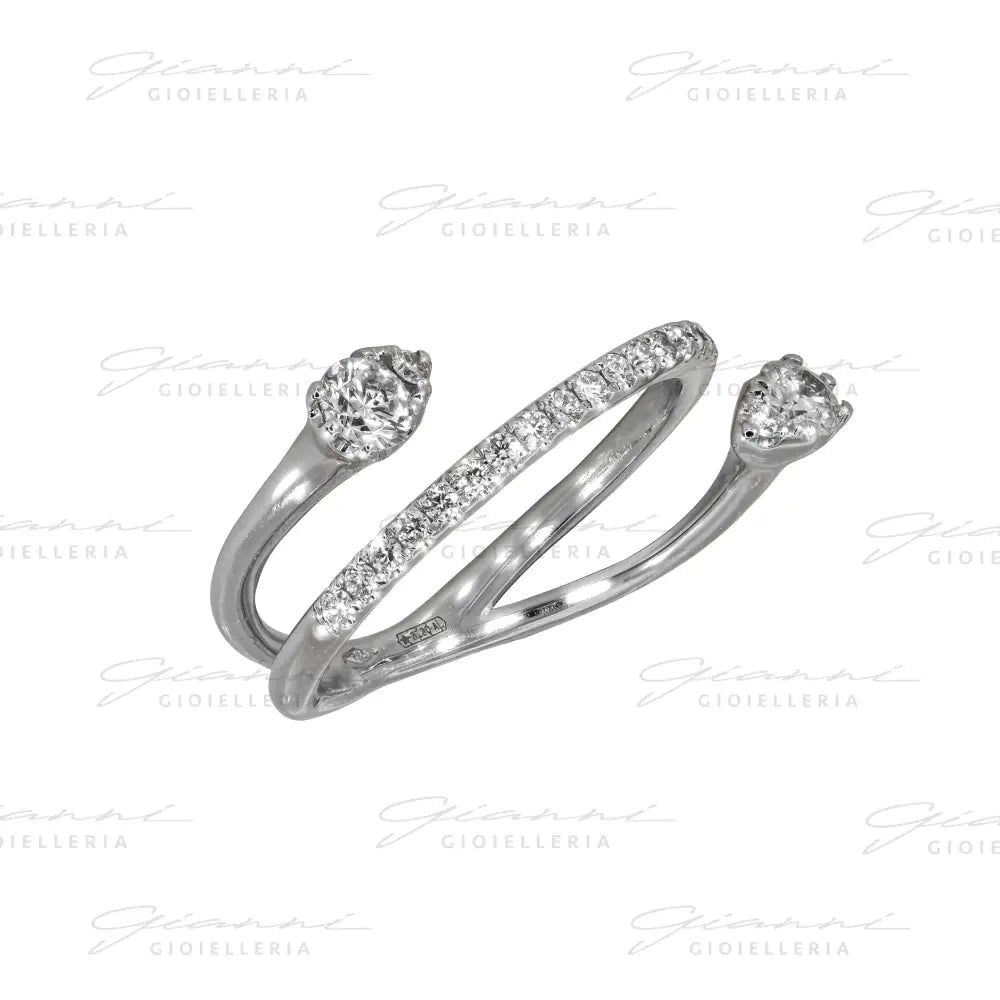Anello Crivelli - Intreccio in Oro Bianco con Diamanti Anelli