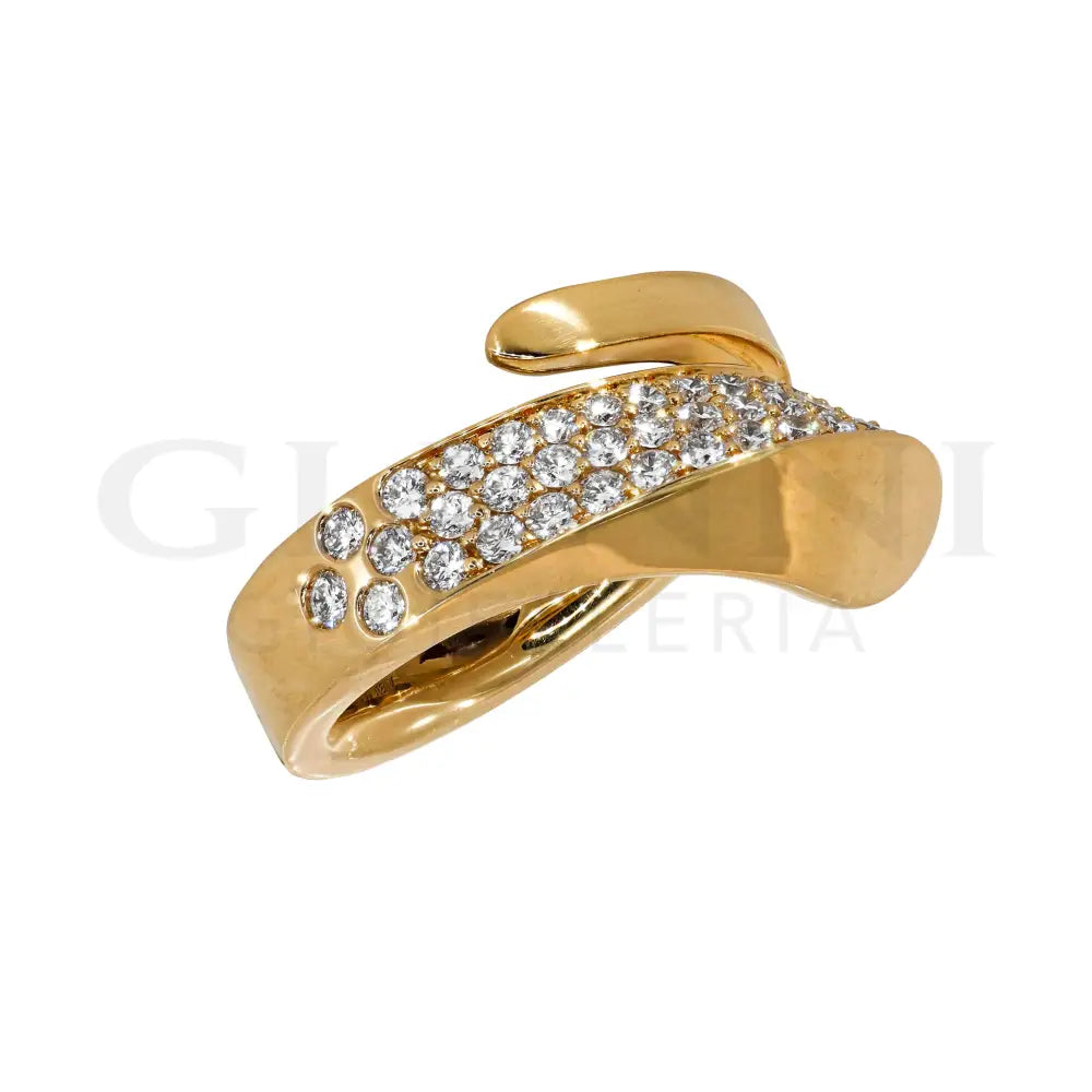 Anello Crivelli - Intreccio in Oro Rosa con Pavé di Diamanti Anelli
