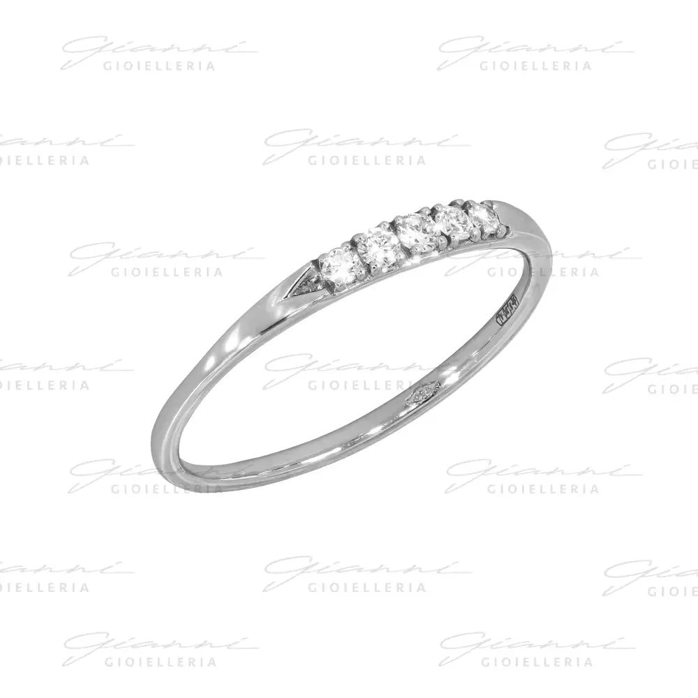 Anello Crivelli - Riviera di Diamanti 0,10 ct. in Oro Bianco Anelli