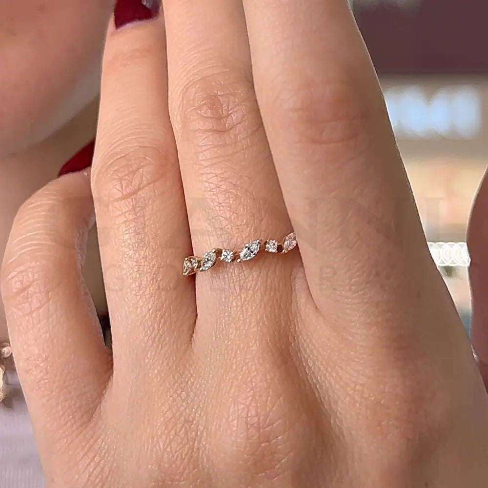 Anello Crivelli - Riviera in Oro Rosa con Diamanti taglio Navette e taglio Brillante Anelli