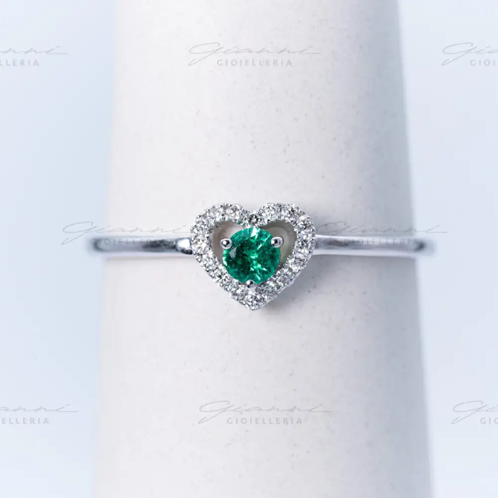 anello crivelli con smeraldo